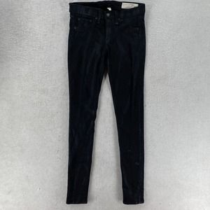 Rag & Bone Legging Jeans Size 27 Black‎ Waxed Skinny Textured Stretch Jegging